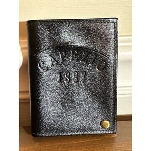 Capezio 1887 Black Genuine Leather Card Holder Wallet with Clear Sleeves